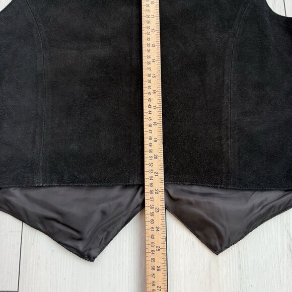 Scully Vest Mens Large Black Leather Suede Snap Lined Western Wear Cowboy Biker - Picture 11 of 11